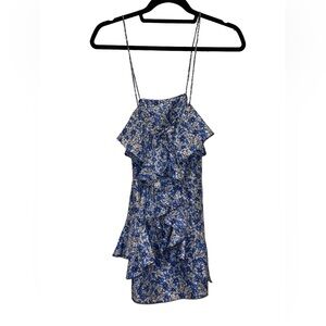 Banana Republic Blue Floral Silk Top Women’s L